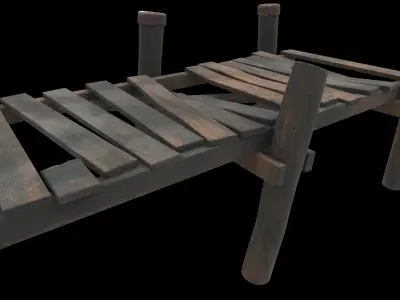 wood dock 02 3D model