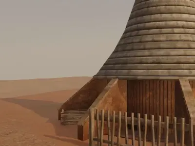 Desert Village Landscape 3D model purchase