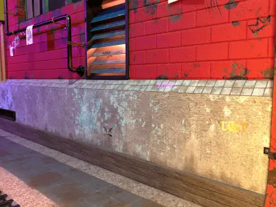 BrickVent Utility Wall Low-poly 3D model