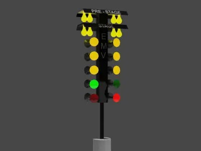 drag racing tree lights Low-poly 3D model