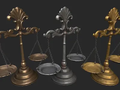Balance Scales Low-poly 3D model