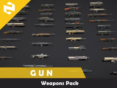 Weapons Pack - Gun Low-poly 3D model