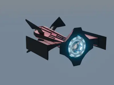  Futuristic Sci-Fi Spaceship 4 3D model