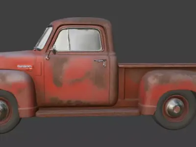 Vintage Rusty Pickup Truck 3D Model 3D model 35