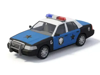 Stylized Low Poly Police Interceptor 3D model