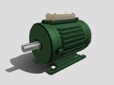 Machine - Single Phase Motor Low-poly 3D model