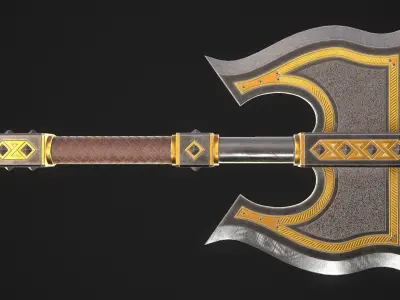 Fantasy Axe 1C Low-poly 3D model