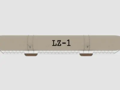 LZ-1 Airship Replica Low-poly 3D model