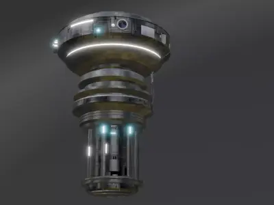 Sci-Fi Drone  Futuristic Flying Machine  Low-poly 3D model