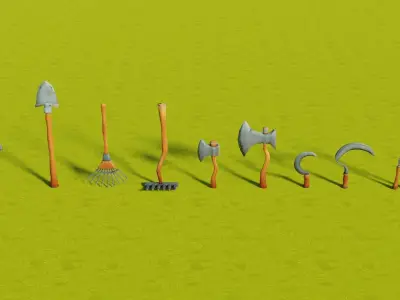 3D Farm Assets Pack model Low-poly 3D model