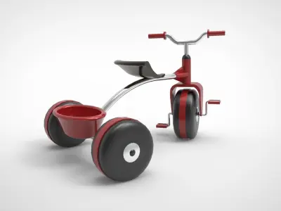 Kids Bicycle Low-poly 3D model