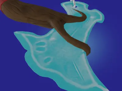 Stylized axe with cristal blade Free low-poly 3D model