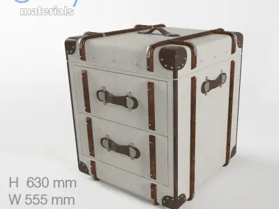 RH Richards Trunk 2-Drawers Cube 3D model