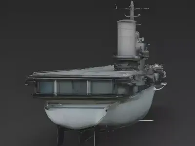 WWII Era Aircraft Carrier 3D Model 3d model Low-poly 3D model