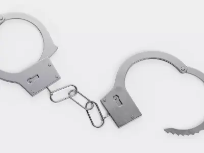 Handcuffs - Realistic Metal Restraint with Chain 3D model