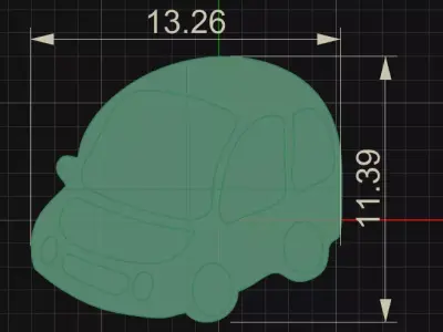 Kids Car Enamel Pendant 3D print model
