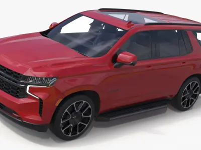 Red SUV Chevrolet Tahoe 2024 3D model