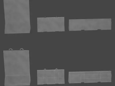 Concrete Barrier Low-poly 3D model