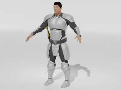 Medieval Warrior 3D Character Low-poly 3D model