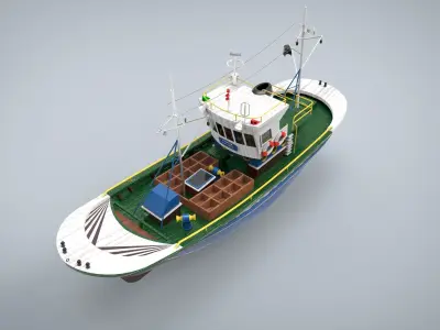 fishing ship 3D model buy