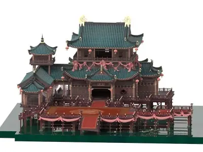 Ancient Chinese architecture 3D model purchase