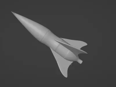 simple water rocket design Low-poly 3D model