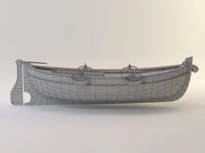 Midpoly Toon  Fishing Boat Low-poly 3D model