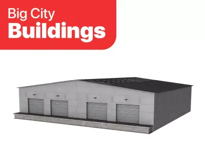Big City Buildings - Warehouse 002 Low-poly 3D model