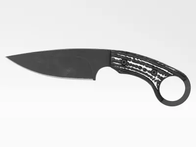 Tactical Combat Knife - Military - Karambit Style 01 White Low-poly 3D model