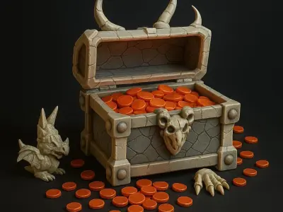 Fantasy Treasure Chest Pack  Stylized Low Poly 3D Models Low-poly 3D model
