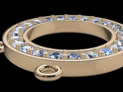 Dainty Round Halo Diamond Pendant 3D print model