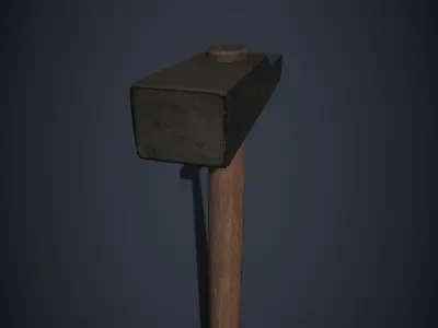 Old hammer and new hammers texture Low-poly 3D model