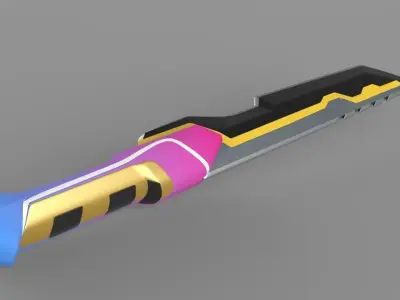 Dagger 3D model three different colored swords 3D model