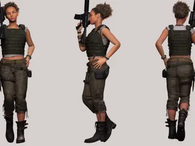 Kali - survival style Low-poly 3D model