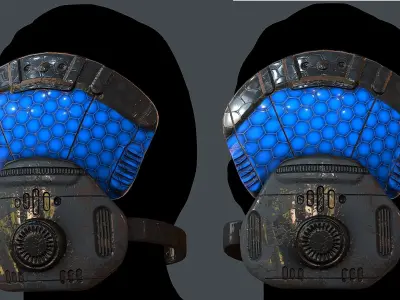 Gas mask helmet 3d model scifi Low-poly  Low-poly 3D model 69