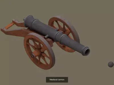Medieval cannons 3D Model Pack