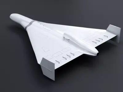 White Geran-3 Jet-Powered Kamikaze Drone Low-poly 3D model