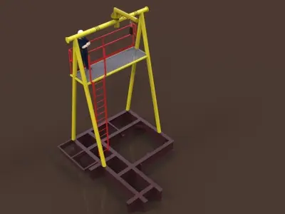 A frame davit crane temporary Free 3D model