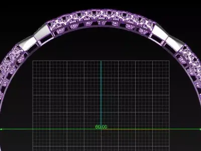 1179 Shimmering Floral Bangle 60MM-12gm 3D print model