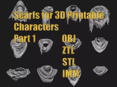 Scarfs for 3d Printable Characters Part 1 3D model