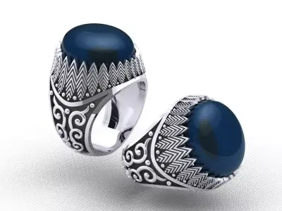 ANTIQUE MENS TURKISH RING 3D print model