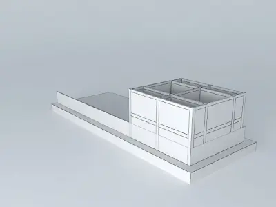 Architecture cube with light shining Free 3D model