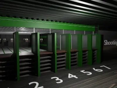 Shooting Range Low-poly 3D model purchase