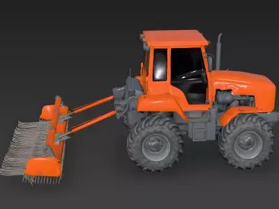 Terra-Sweep Heavy Beach Groomer Tractor Low Poly 3D Model Low-poly 3D model