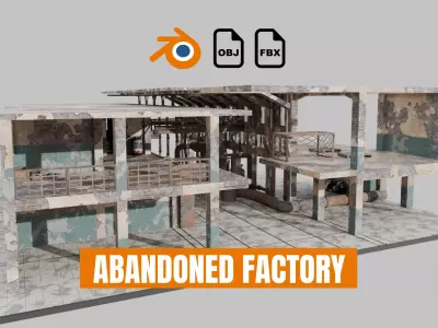 Abandoned Factory Low-poly 3D model buy