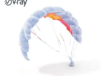 Colorful Paraglider Model Pack for D Rendering Low-poly 3D model