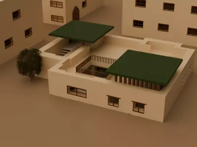 Moroccan Inspired Riad Style House 3D Model Free 3D model