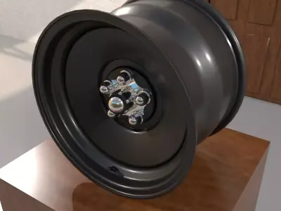 Car wheel rat rod 17 inches x 8 inches 3D model