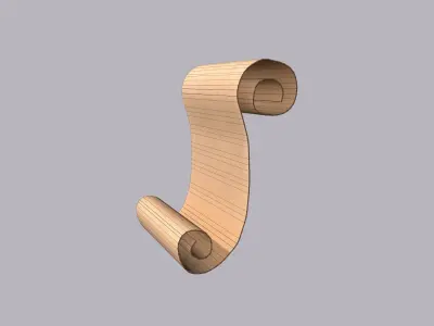 Paper Scroll Low-poly 3D model