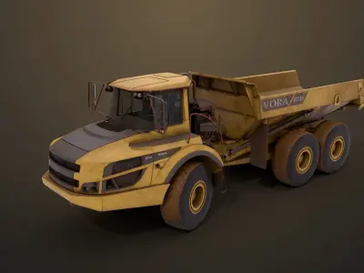 Generic Dirty Articulated Mining Truck 04 All PBR Textures Low-poly 3D model